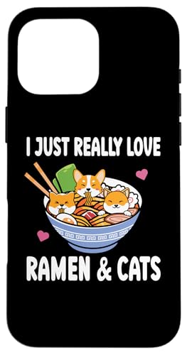 Hülle für iPhone 16 Pro Max I Love Ramen And Cats Manga Japanese Kawaii Neko Anime Otaku von Kawaii Manga Anime Otaku Designs