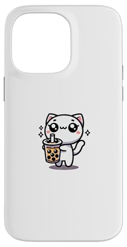 Hülle für iPhone 14 Pro Max Kawaii Anime Katze Boba Tee Kinder Jungen Mädchen von Kawaii Tees