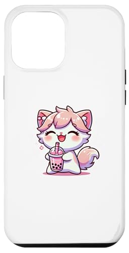 Hülle für iPhone 15 Plus Kawaii Anime Bubble Tea Boba Tea Katze für Kinder, Rosa von Kawaii Tees