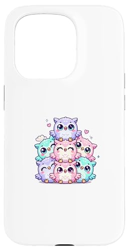 Hülle für iPhone 15 Pro Kawaii Anime Pastell Eule Kinder Jungen Mädchen von Kawaii Tees