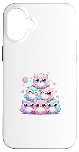 Hülle für iPhone 16 Plus Kawaii Anime Pastell Eule Kinder Jungen Mädchen von Kawaii Tees