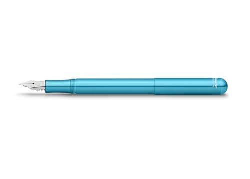 Kaweco COLLECTION Füllfederhalter Liliput Blue I Exklusiver Füllhalter aus Aluminium für Tintenpatronen mit Stahlfeder 12,4 cm I Federbreite: B (Breit) von Kaweco