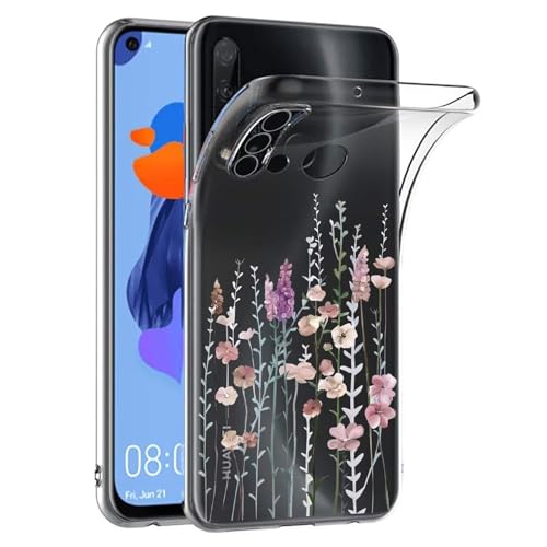 Kaywzo Hülle für Huawei P20 Lite 2019,Transparent TPU Handyhülle mit Gemälde Blume Muster,Ultradünn Stoßfester Schutzhülle,Schön Silikon Cover Case-3 von Kaywzo