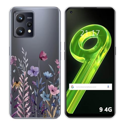 Kaywzo Hülle für Realme 9 Pro/Realme 9 5G,Transparent TPU Handyhülle mit Gemälde Blume Muster,Ultradünn Stoßfester Schutzhülle,Schön Silikon Cover Case-4 von Kaywzo