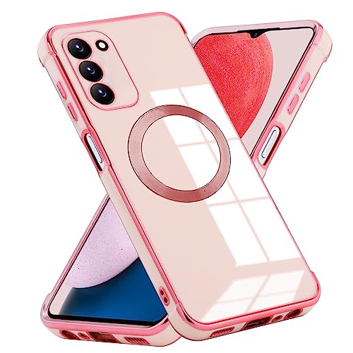 Kaywzo Hülle für Samsung Galaxy S23+/S23 Plus 5G,Galvanisierte TPU Handyhülle Kompatibel mit MagSafe,Vier Ecken Stoßfester Schutzhülle,Glänzend Silikon Lady Mädchen Case Cover,Rosa von Kaywzo