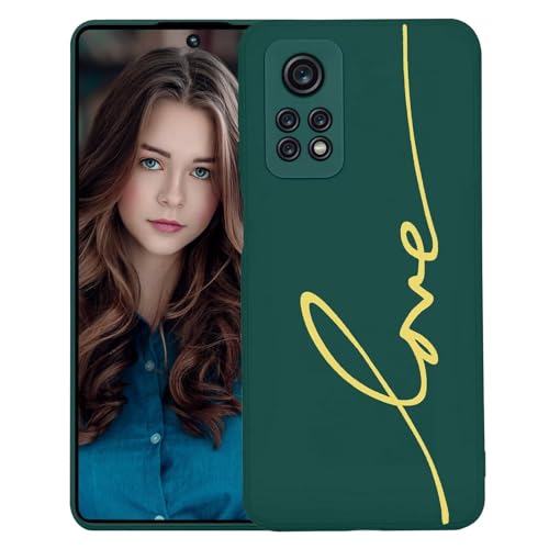 Kaywzo Hülle für Xiaomi Redmi Note 12 Pro 4G,TPU Weich Silikon Handyhülle mit 'Love' Linie Muster,Minimal Design,Ultradünn Mode Stoßfest Kratzfeste Schutzhülle Cover Case,Grün von Kaywzo