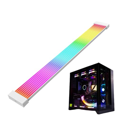 Kbnuetyg 24 Pin RGB Kabel - PC RGB Kabel, 24 Pin PC Kabel mit Hülsen, RGB Verlängerungskabel Kabel, 24p/3x8 Pin Atx RGB Kabel mit gestreuten Neon LED-Streifen, Motherboard Zubehör von Kbnuetyg