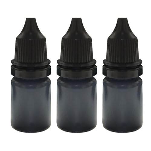 Schnell trocknende Stempeltinte, schwarze Tinte für Stempel - Mehrzweck-Stempelersatztinte - 10 ml benutzerfreundliche Stempeltinte, leichtes Stempelzubehör für Umschläge, Einkaufstüten, Postkarten von Kbnuetyg