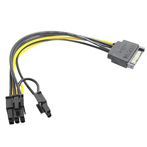 Kcedam 15Pin SATA Stecker auf 8-Pin (6 + 2) PCI-E Versorgung Kabel SATA Kabel 15-Pin Bis 8-Pin Kabel 18AWG Kabel für Grafik Karte (1 StüCk) von Kcedam