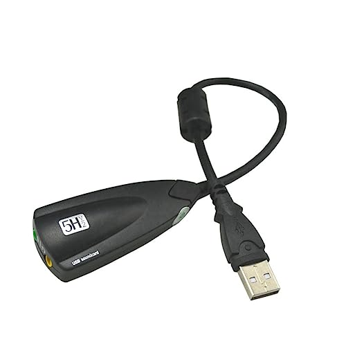 Kcedam Externer USB-Soundkarte 7.1-Adapter 5HV2 3D-Audio-Headset-Mikrofon 3,5 mm für Laptop-PC-Desktop-PC von Kcedam