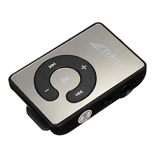 Kcedam Mini Musik MP3 Player mit USB Kabel mit Kopfhoerer Schwarz von Kcedam