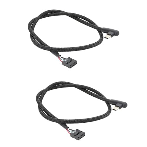 Kcvzitrds 2-Teiliges USB-9-Pin-Auf-Typ-C-Kabel für Computer-Motherboard, Anti-Abschirmungs-Mesh-Linie, Verbessert Stabilität und Geschwindigkeit, 60 cm, Einfache Installation von Kcvzitrds