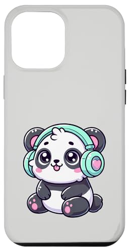 Hülle für iPhone 15 Pro Max Kawaii Panda trägt Kopfhörer Tierliebhaber von Kddrip Animals