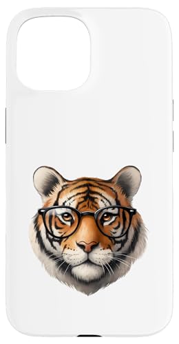 Hülle für iPhone 15 Tiger mit Brille, Tierliebhaber, große Katze von Kddrip Animals