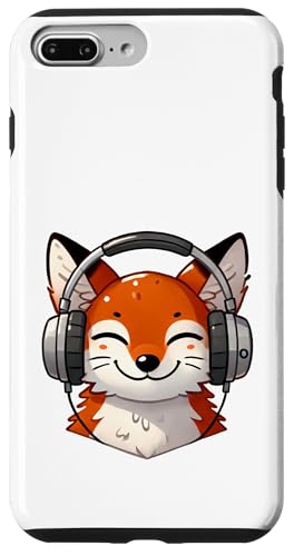 Hülle für iPhone 7 Plus/8 Plus Fox trägt Kopfhörer Niedlicher Tierliebhaber von Kddrip Animals