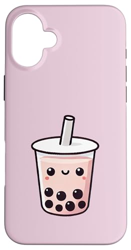 Hülle für iPhone 16 Plus Kawaii Boba Tea Minimal Cute Bubble Tea von Kddrip Food