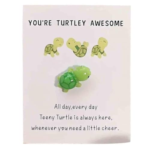 Kdouehg Handgefertigte Emotionale Unterstützung, You'Re Turtley Awesome, Schildkröten-Motivationsgeschenk, Süße Mini-Grüne-Schildkröten-Dekoration von Kdouehg