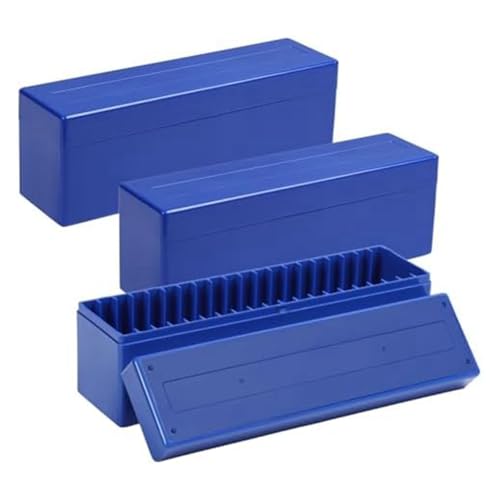 Kdouehg Münzplatten-Aufbewahrungsboxen, 3 Packungen Münzhalter-Organizer-Boxen mit 20 Fächern, Münzaufbewahrungsboxen-Set Aus Kunststoff (Nur Boxen), Blau von Kdouehg