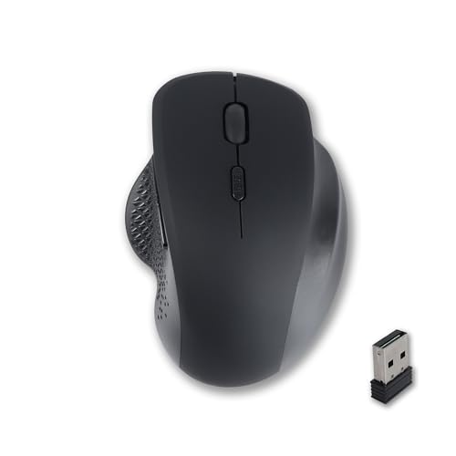 Vertikale Kabellose Maus,Bluetooth + 2.4 Ghz Funk - Dual Mode Wiederaufladbare vertikale Maus,Ergonomisches Design, 1600 DPI 6 Tasten für WindowsAndroidIOS,Laptop,Pc,Computer,Tablet (Schwarz) von KeautFair