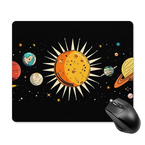 Keebik Gaming-Mauspad, Outer Wilds System, 18 x 22 cm, Computer-Mauspad, Tastatur, komplettes Schreibtisch-Mauspad für Gaming, Büro, Zuhause von Keebik