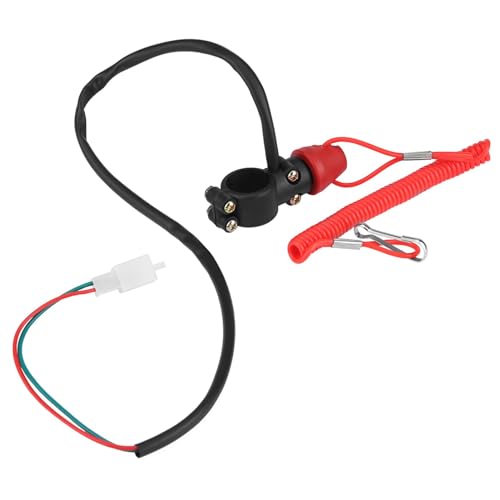 Keenso Außenborder Killschalter, Universal Motorrad 7/8 22mm Lenker Killswitch Außenbordermotor Killschalter mit Lanyard für Dirt Bike ATV Boot von Keenso