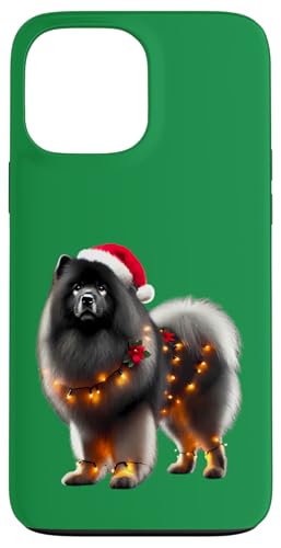 Hülle für iPhone 13 Pro Max Keeshond Weihnachtsmannmütze Weihnachtsbeleuchtung Hundebesitzer Mama Papa Liebhaber von Keeshond Christmas Products