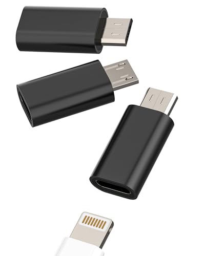 Adapter Lightning Buchse auf Micro USB Stecker (3 Stück) für iPhone, Ladekabel, Klinke, Adapter, Android, Phone, Ransfert, Dateien, Anschluss, kompatibel mit Samsung S6 Edge+ S7 Active Note4 5 A7 von Kefiany