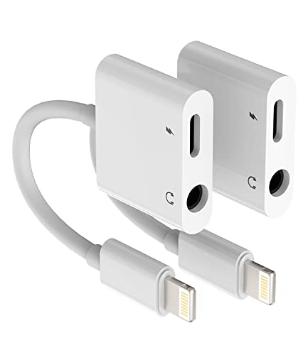 Adapter Lightning auf 3,5 mm Kopfhörer (2 Pack) für iPhone iPad Aux Kabel Zubehör für Apple Audio Kabel Kopfhörer Autoradio Ladegerät Splitter Kabel Headphone Verlängerung Adapter ip-3.5 von Kefiany