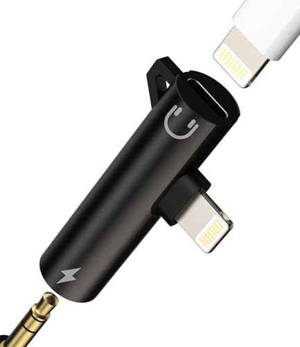 Adapter Lightning auf Klinke 3,5 mm Kopfhörer Ladegerät Kabel (2-in-1) Doppelstecker für iPhone 14 Pro für iPad Air Splitter Kopfhörer für Apple Telefonanschluss Zubehör Audio Auto von Kefiany