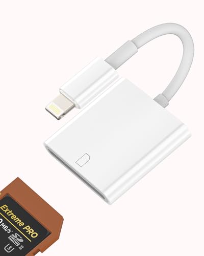 Adapter SD-Kartenleser für iPhone 14 13 von Lightning Reader Card Fotokabel Speicherstick für Apple iPad externer Telefonhalter Memory zum Übertragen von Kamera Karten Kamera von Kefiany