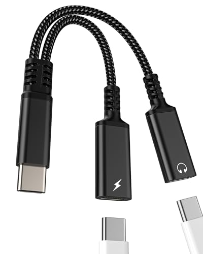 Adapter USB C Jack Audio Laden Aux Kabel für Apple iPhone (2in1) Dual Typ C Kopfhörer Ladegerät Splitter Kompatibel für Samsung Kopfhörer Adapter Headphone Splitter Buchse Zubehör tp-DZBZB von Kefiany