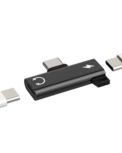 Adapter USB C Klinke Dual (2 in 1) für Apple iPhone 16 15 Kopfhörer Splitter Typ C Kopfhörer Ladegerät Kabel Adapter Kopfhörer DAC AUX Audio Anschluss für iPad kompatibel mit Samsung S24 von Kefiany