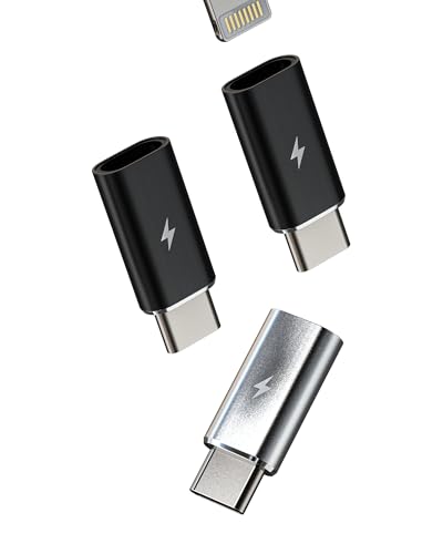 USB C Auf Lightning Adapter(3 Stück) für Apple Schnell Lade Kabel Female zu Type-C Stecker Android Handy Buchse Zubehör Thunderbolt MacBook Cable Charger für iPhone15 IPad Kompatibel für Samsung L-tp von Kefiany