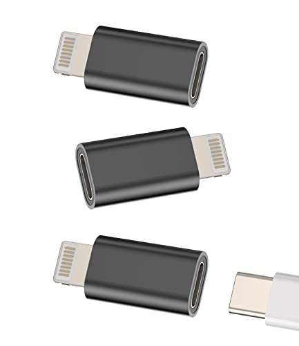 USB C Mutter auf Lightning Männlich Adapter(3 Pack) Type C Klinke Kabel Charger Stecker Set Ladekabel iPhone Netzteil Ladegerät Zubehör für Apple 14 13 12 11 Pro Max Mini 7 8 Plus X Xs Xr Se tp-to-L von Kefiany