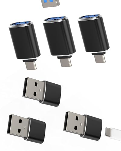 USB C OTG Adapter Konverter USB A Stecker auf USB C Buchse (6 Pack) für iPhone iPad Pro kompatibel für Samsung Android MacBook Kabel Type-C Adapter Ladegerät Netzteil Computer Anschluss Auto von Kefiany