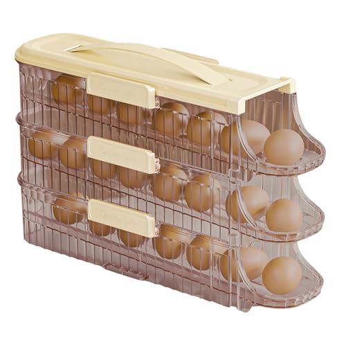 Eier Aufbewahrung Kühlschrank Eierhalter Kühlschrank Platzsparender Rollender Eierspender Kühlschrank Organizer Eier,Eierbehälter für Kühlschrank mit Deckel und Griff Eieraufbewahrungsboxen von Keho Keho Kehongdun