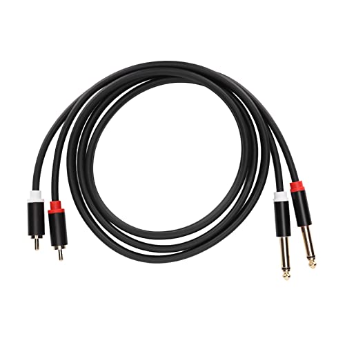 Kelepu 1/4 Zoll Dual RCAss auf Dual TS Kabel 4,9 Fuß 6,35 mm 2 RCAss Port auf 2 TS Port Kabel Stereo-Verbindungskabel von Kelepu