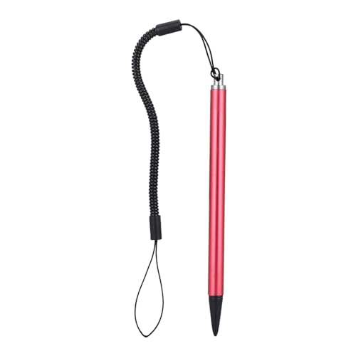 Kelepu Universeller Touch-Stift, dreifarbiger Resistiver Stylus POS PDA Navigator Tablet-Bildschirm Touch-Malstift mit hängendem Federseil (Rot) von Kelepu