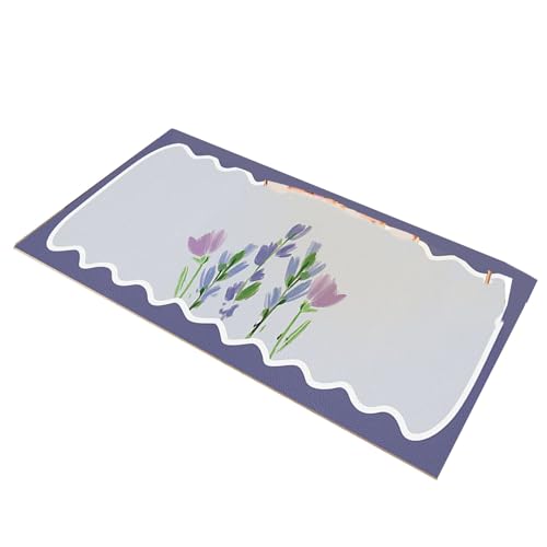 Wasserdichter Schreibtischunterlagenschutz, schönes Blumenmuster, stilvoller Augenschutz, PVC, große Schreibtischunterlage für Arbeitszimmer, Schlafzimmer, Büro (Purple Flower 40x80cm / 15.7x31.5in) von Kelepu