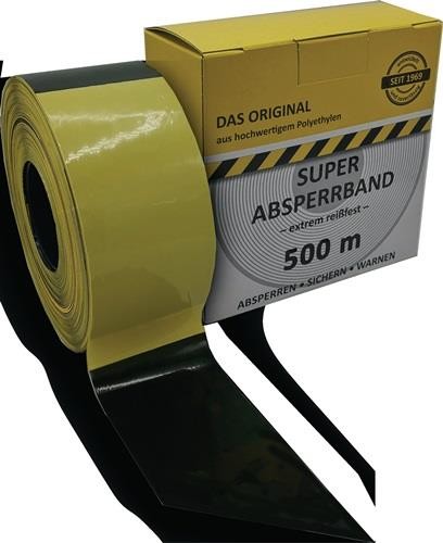 Kelmaplast Absperrband L.500m B.80mm gelb/schwarz geblockt 500m/Karton von Kelmaplast