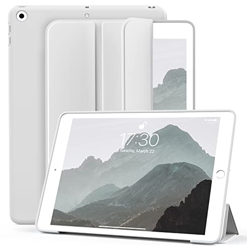 kenke Schutzhülle für iPad 10,2 Zoll (2020/2019), weiche TPU-Rückseite, leicht, dreifach faltbar, stoßfest, für iPad 8/iPad 7, automatische Sleep/Wake-Funktion, Grau von KenKe