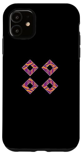 Hülle für iPhone 11 Kente-Muster, minimale geomatrische Raute, afrikanischer Stil von Kente Vibes