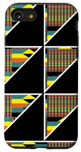 Hülle für iPhone SE (2020) / 7 / 8 Kente-Muster, dreieckiges quadratisches Gitter, Ghana-Stil von Kente Vibes