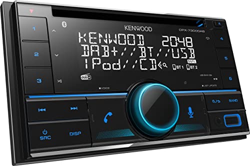 KENWOOD DPX-7300DAB 2-DIN CD-Autoradio mit DAB+ & Bluetooth Freisprecheinrichtung (USB, AUX-In, 3 x Pre-Out 2.5V, Amazon Alexa, Soundprozessor, 4x50 W, VAR. Beleuchtung, DAB+ Antenne) von Kenwood