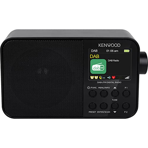 Kenwood CR-M30DAB-B - Tragbares DAB+ Radio mit Bluetooth, integriertem Akku & 6,1cm Farbdisplay, Schwarz von Kenwood