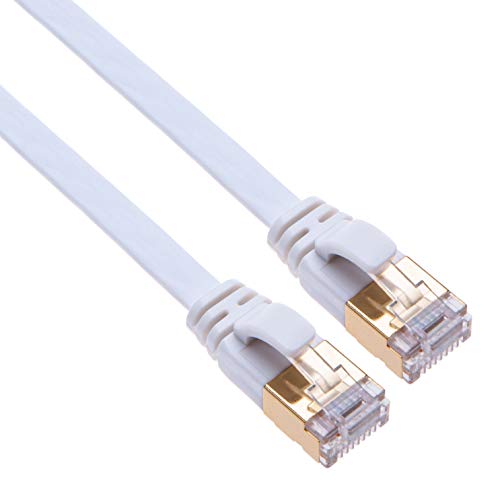 CAT 7 Internet Kabel RJ45 Gigabit Netzwerkkabel Flachkabel Kompatibel mit TV Samsung LG Sony/Router TP-Link/ PS3 PS4 Xbox/Switch Sky Box Hub/WD Seagate QNAP/Zmodo Annke 5m Weiß von Keple