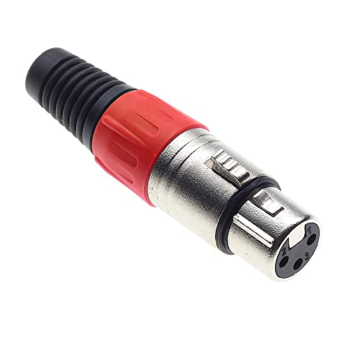 Keple 4-polige XLR-Buchse, rot - Buchse für Audio-Mikrofon-DMX-Stecker, nicked-Plated Adapter, Metallkonstruktion, Stecker mit Kunststoffgehäuse von Keple