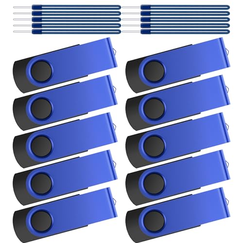 10 Stück USB-Stick 4GB Memory Sticks USB 2.0 Speicherstick 4 GB USB-Flash-Laufwerk Bunt Blau Flash Drive für Laptop Notebook TV Autoradio von Kepmem von Kepmem