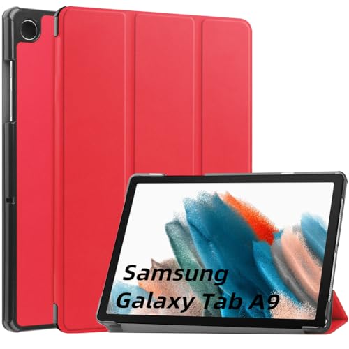 Kepuch Custer Hülle für Samsung Galaxy Tab A9 8.7" SM-X115 SM-X110,Smart PU-Leder Hüllen Schutzhülle Tasche Case Cover - Rot von Kepuch