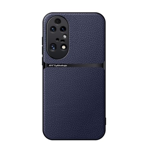 Kepuch Hülle für Huawei P50 Pro - Hüllen Case Eingebaute Metallplatte Litschi Grano - Blau von Kepuch